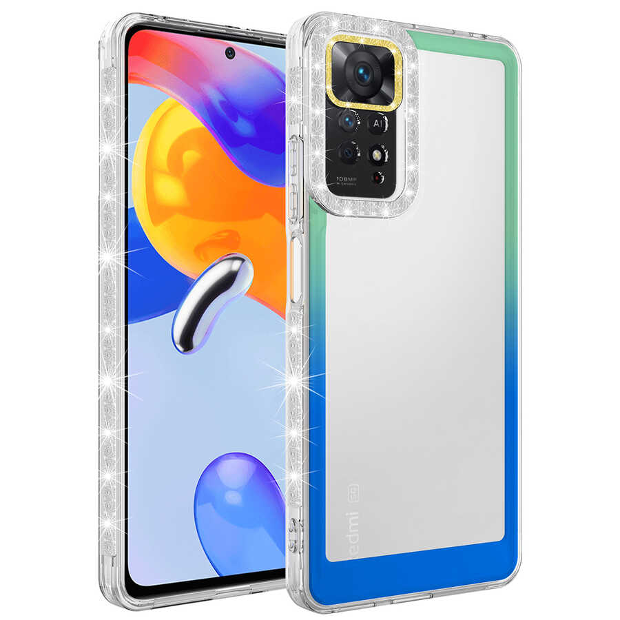 Xiaomi%20Uyumlu%20%20Redmi%20Note%2011%20Global%20Kılıf%20Simli%20ve%20Renk%20Geçiş%20Tasarımlı%20Lens%20Korumalı%20Zore%20Park%20Kapak-Yeşil-mavi