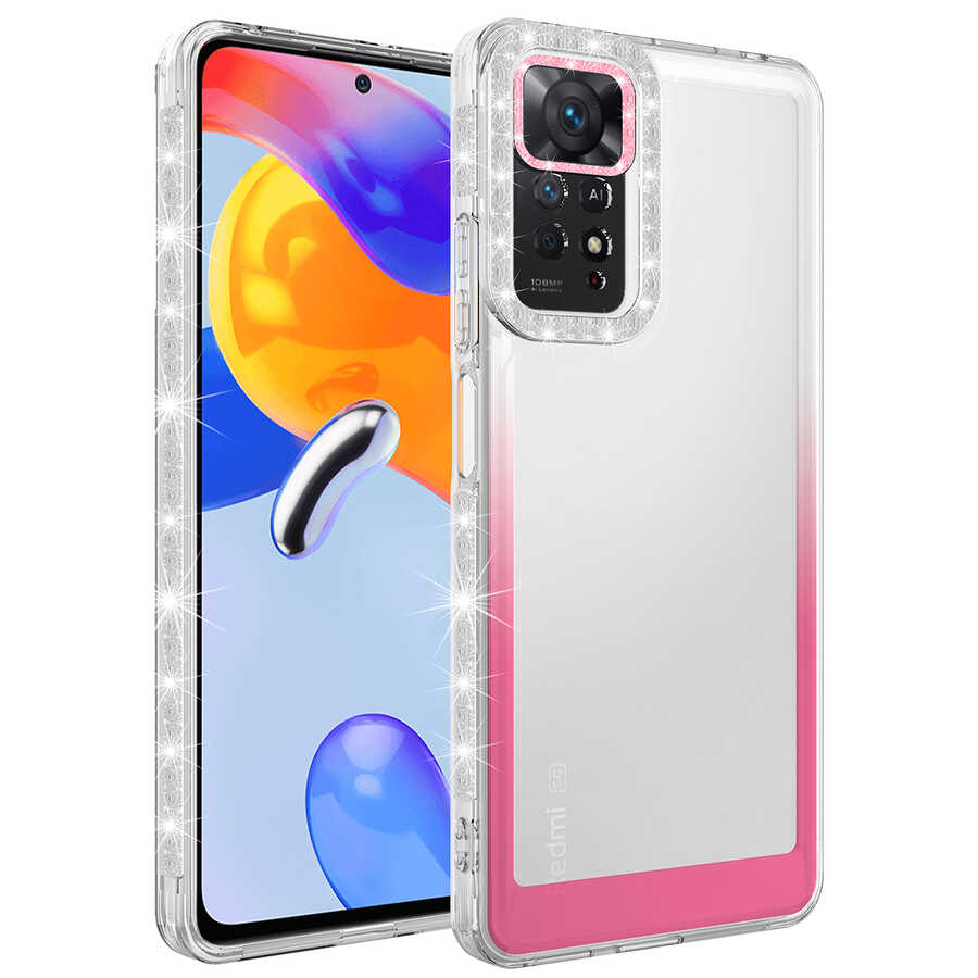 Xiaomi%20Uyumlu%20%20Redmi%20Note%2011%20Pro%205G%20Kılıf%20Simli%20ve%20Renk%20Geçiş%20Tasarımlı%20Lens%20Korumalı%20Zore%20Park%20Kapak-Beyaz-pembe