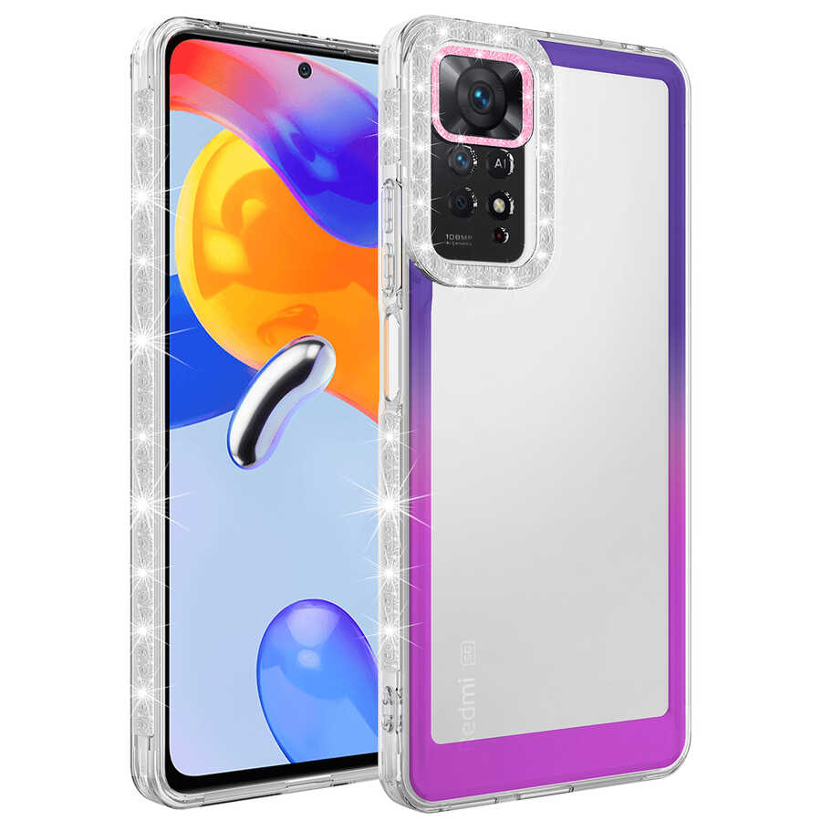 Xiaomi%20Uyumlu%20%20Redmi%20Note%2011%20Pro%205G%20Kılıf%20Simli%20ve%20Renk%20Geçiş%20Tasarımlı%20Lens%20Korumalı%20Zore%20Park%20Kapak-Mor-pembe