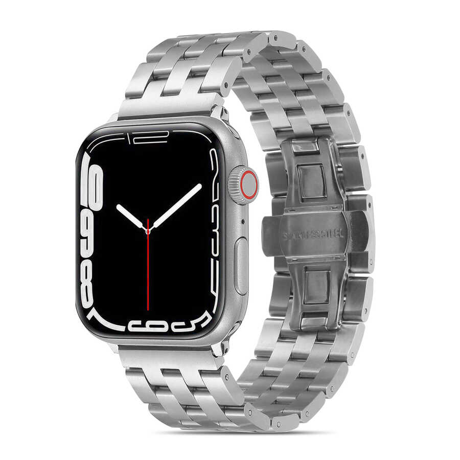 Apple%20Watch%20Ultra%2049mm%20Kordon%20KRD-20%20Metal%20Strap%20Kayış-Gümüş