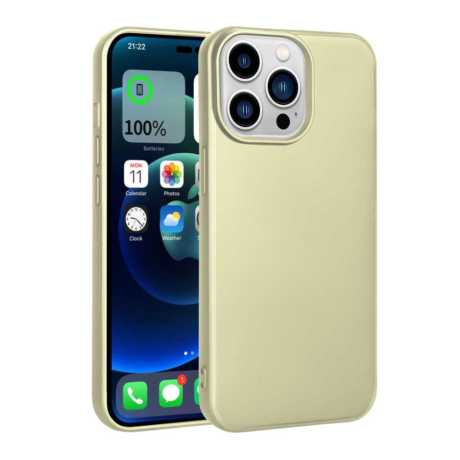 iPhone%20Uyumlu%2014%20Pro%20Kılıf%20Zore%20Premier%20Silikon%20Kapak-Gold