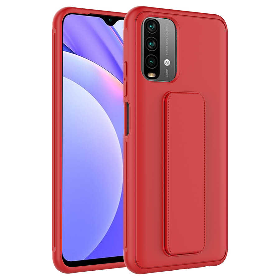 Xiaomi%20Uyumlu%20%20Poco%20M5S%20Kılıf%20Zore%20Qstand%20Kapak-Kırmızı