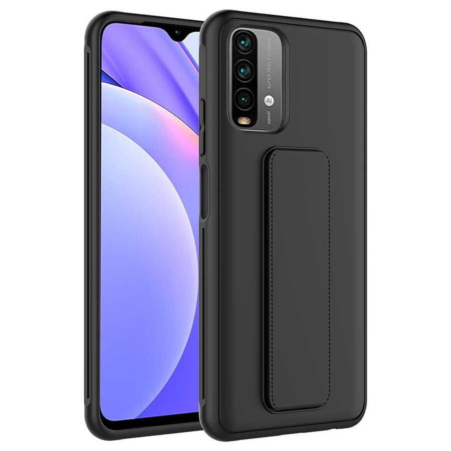 Xiaomi%20Uyumlu%20%20Poco%20M5S%20Kılıf%20Zore%20Qstand%20Kapak-Siyah