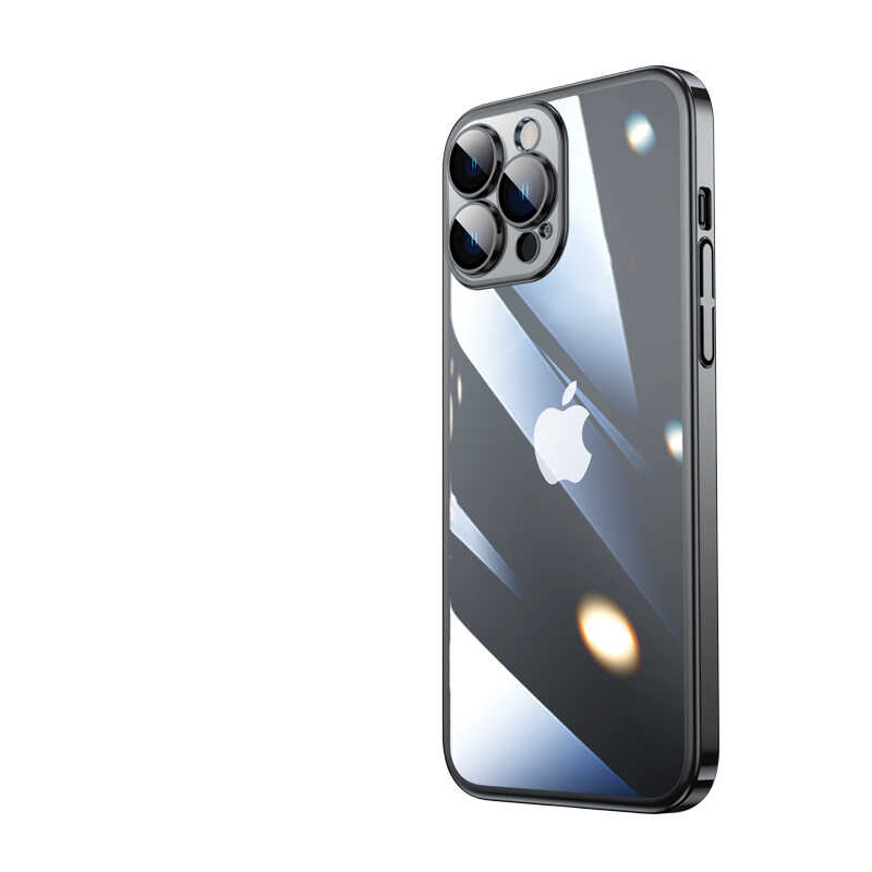 iPhone%20Uyumlu%2013%20Pro%20Kılıf%20Sert%20PC%20Renkli%20Çerçeveli%20Zore%20Riksos%20Kapak-Siyah