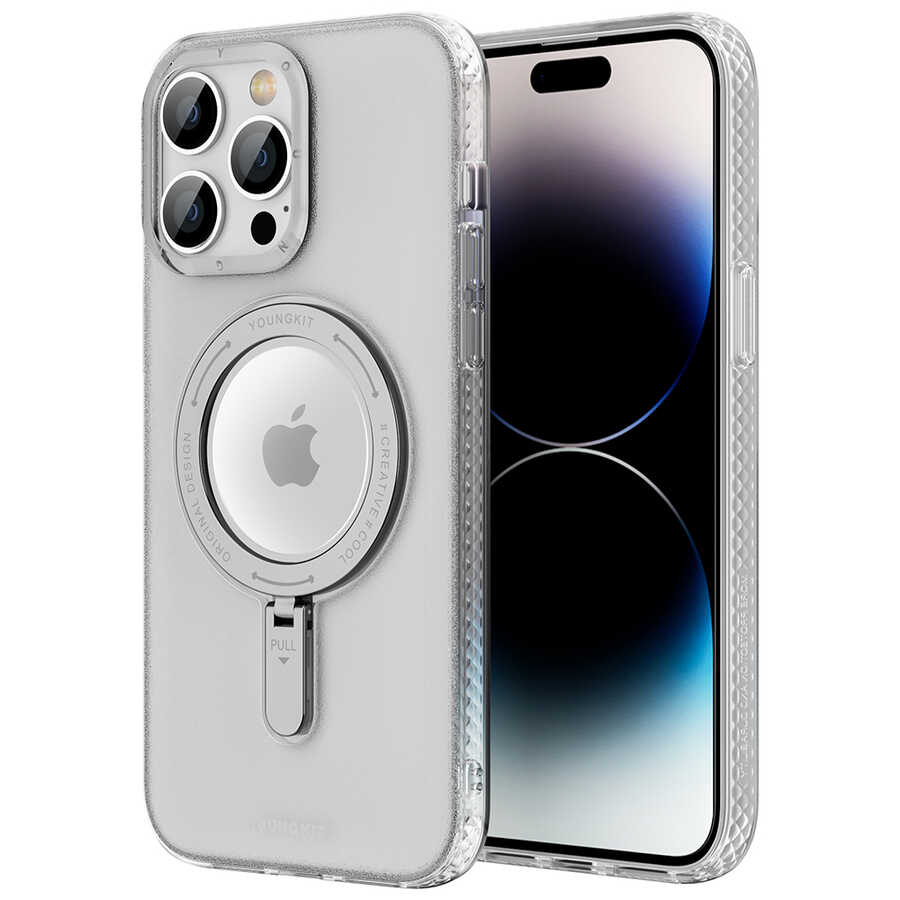 iPhone%20Uyumlu%2014%20Pro%20Kılıf%20Magsafe%20Şarj%20Özellikli%20Youngkit%20Rock%20Serisi%20Kapak-Beyaz