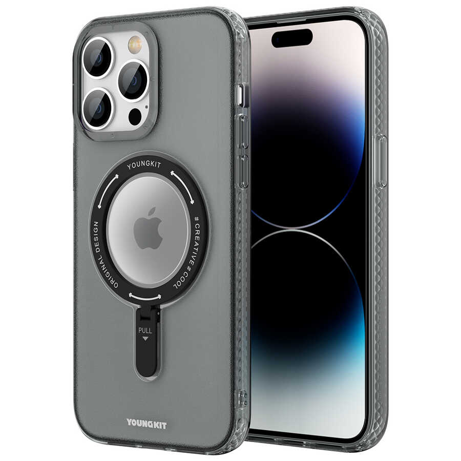 iPhone%20Uyumlu%2014%20Pro%20Kılıf%20Magsafe%20Şarj%20Özellikli%20Youngkit%20Rock%20Serisi%20Kapak-Siyah