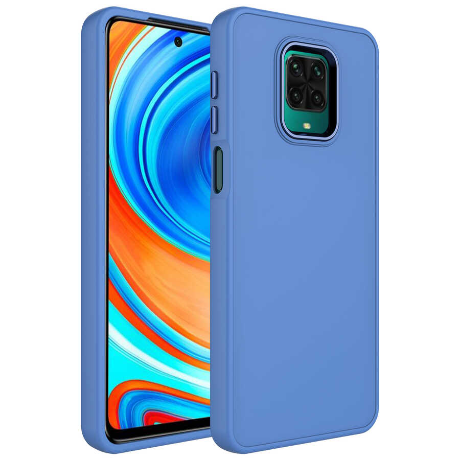 Xiaomi%20Uyumlu%20%20Redmi%20Note%209S%20Kılıf%20Metal%20Çerçeve%20ve%20Buton%20Tasarımlı%20Silikon%20Zore%20Luna%20Kapak-Lavendery%20gray