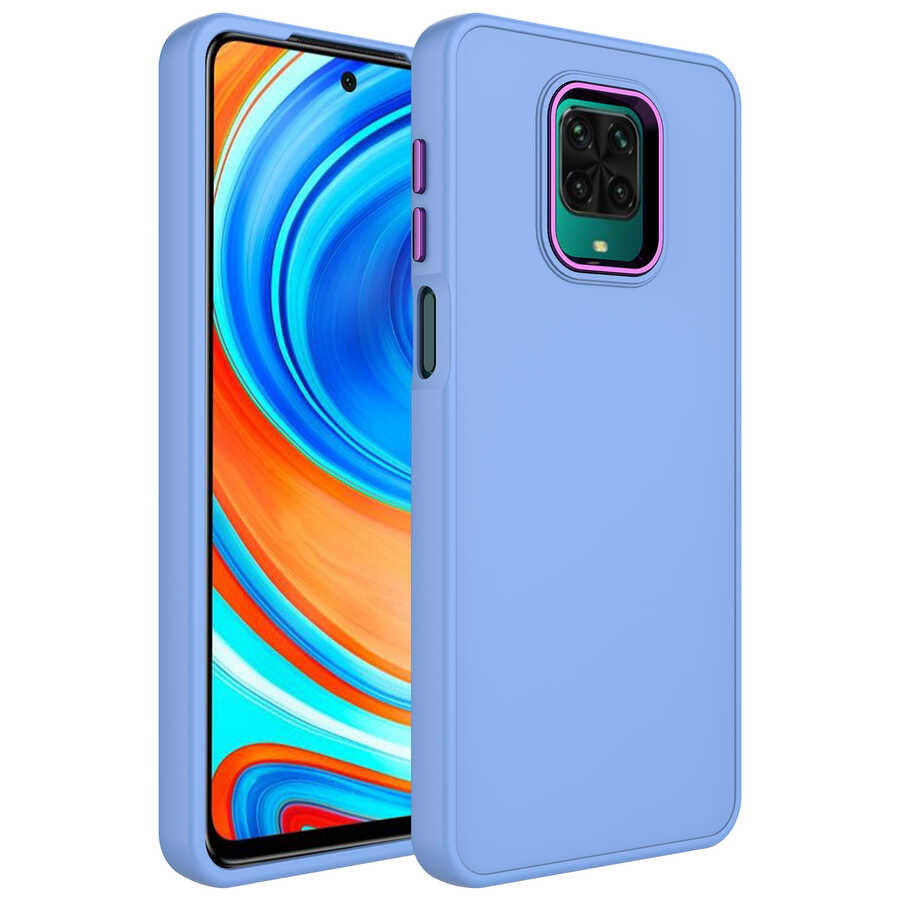 Xiaomi%20Uyumlu%20%20Redmi%20Note%209S%20Kılıf%20Metal%20Çerçeve%20ve%20Buton%20Tasarımlı%20Silikon%20Zore%20Luna%20Kapak-Lila