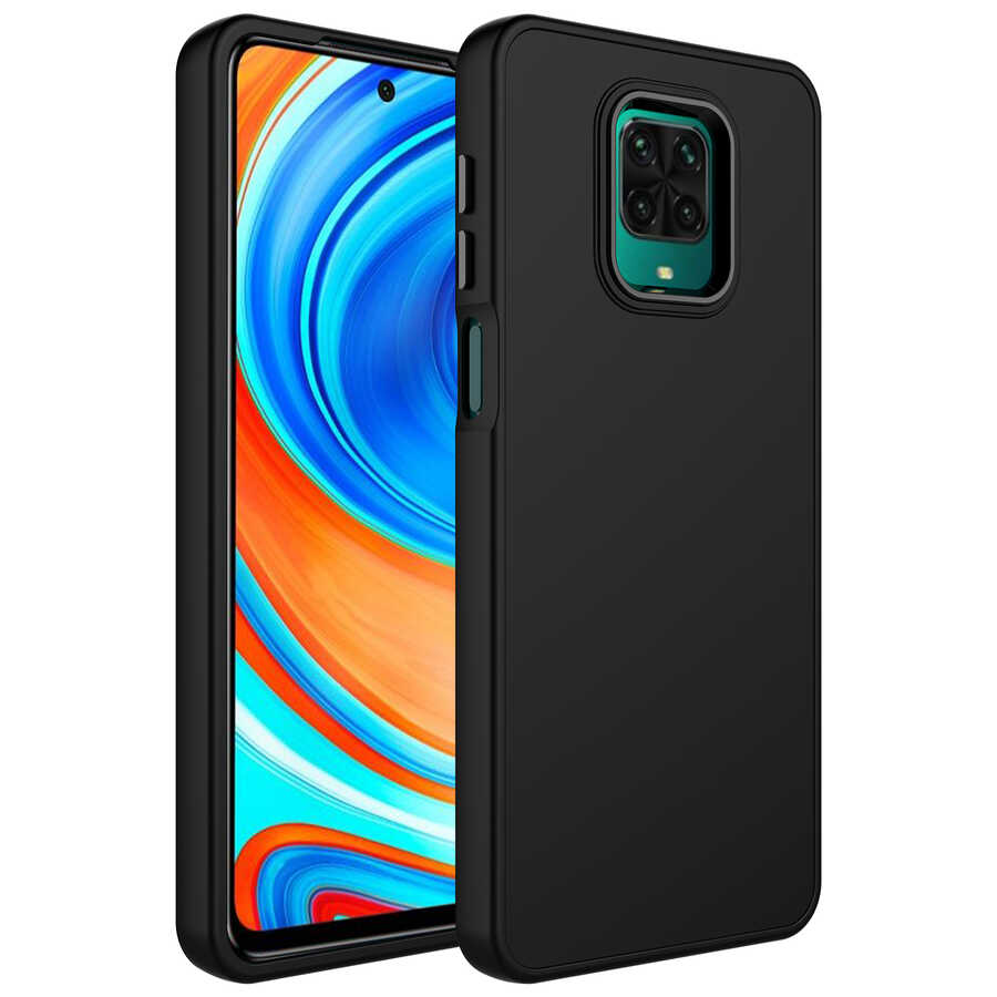 Xiaomi%20Uyumlu%20%20Redmi%20Note%209%20Pro%20Kılıf%20Metal%20Çerçeve%20ve%20Buton%20Tasarımlı%20Silikon%20Zore%20Luna%20Kapak