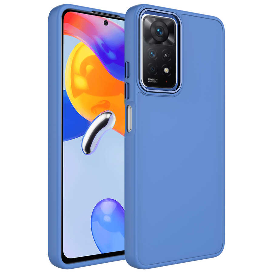 Xiaomi%20Uyumlu%20%20Redmi%20Note%2011%20Global%20Kılıf%20Metal%20Çerçeve%20ve%20Buton%20Tasarımlı%20Silikon%20Zore%20Luna%20Kapak-Lavendery%20gray