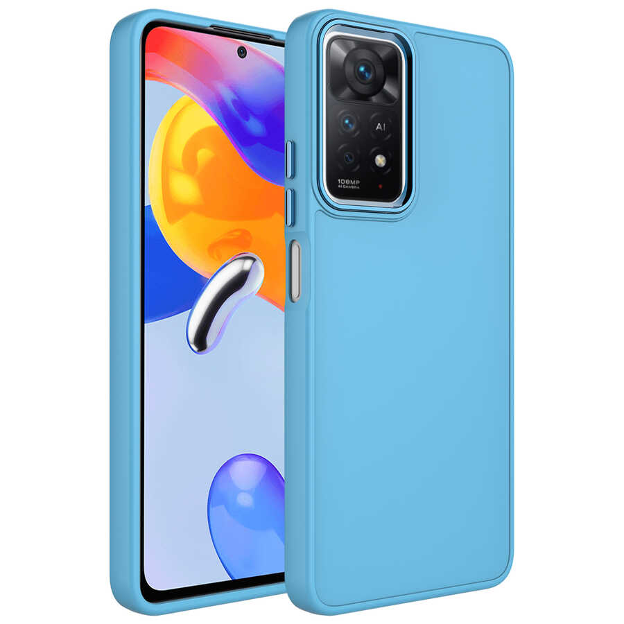 Xiaomi%20Uyumlu%20%20Redmi%20Note%2011%20Global%20Kılıf%20Metal%20Çerçeve%20ve%20Buton%20Tasarımlı%20Silikon%20Zore%20Luna%20Kapak-Sierra%20mavi