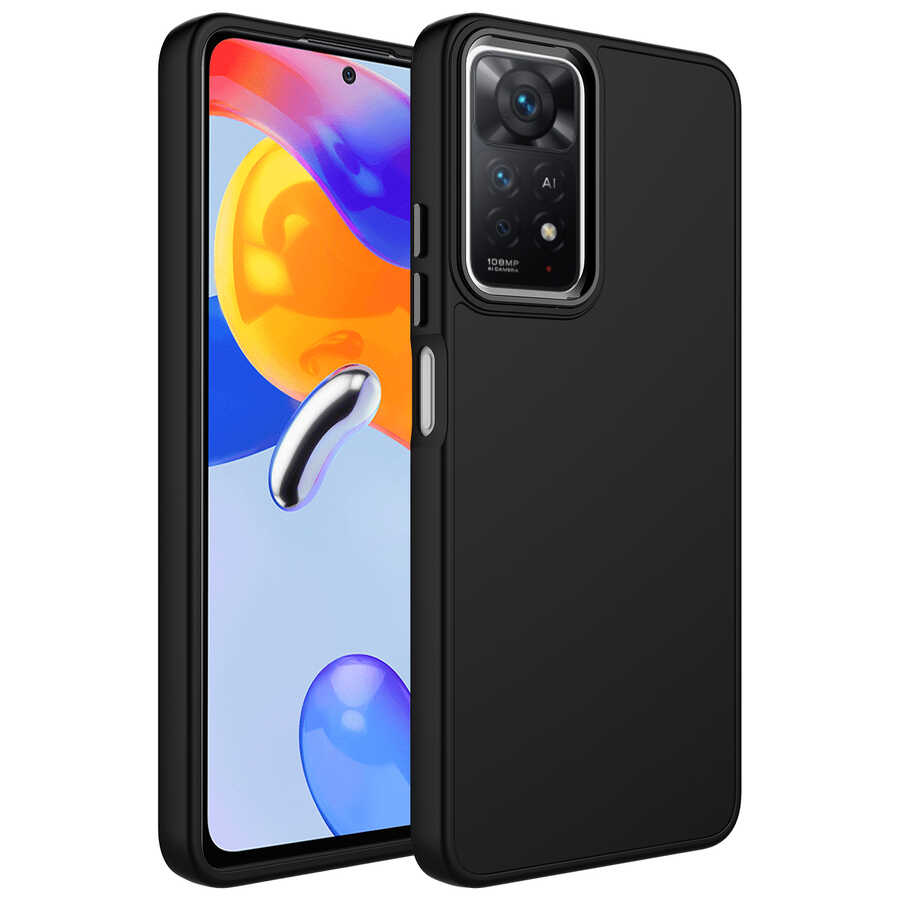 Xiaomi%20Uyumlu%20%20Redmi%20Note%2011%20Pro%205G%20Kılıf%20Metal%20Çerçeve%20ve%20Buton%20Tasarımlı%20Silikon%20Zore%20Luna%20Kapak