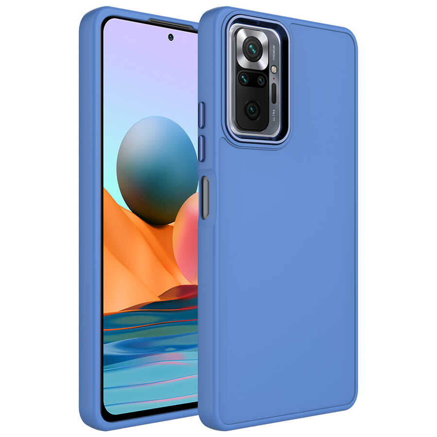 Xiaomi%20Uyumlu%20%20Redmi%20Note%2010%20Pro%20Kılıf%20Metal%20Çerçeve%20ve%20Buton%20Tasarımlı%20Silikon%20Zore%20Luna%20Kapak-Lavendery%20gray