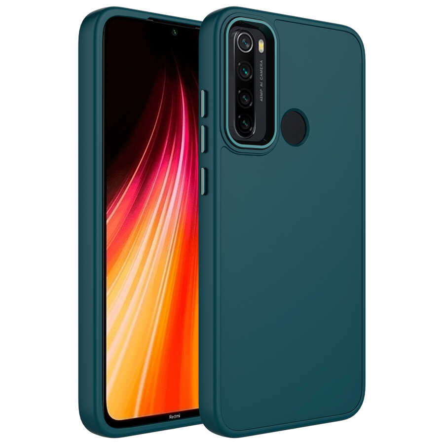 Xiaomi%20Uyumlu%20%20Redmi%20Note%208%20Kılıf%20Metal%20Çerçeve%20ve%20Buton%20Tasarımlı%20Silikon%20Zore%20Luna%20Kapak-Koyu%20yeşil