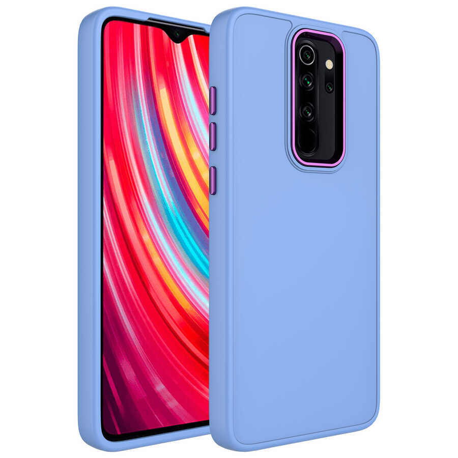 Xiaomi%20Uyumlu%20%20Redmi%20Note%208%20Pro%20Kılıf%20Metal%20Çerçeve%20ve%20Buton%20Tasarımlı%20Silikon%20Zore%20Luna%20Kapak-Lila