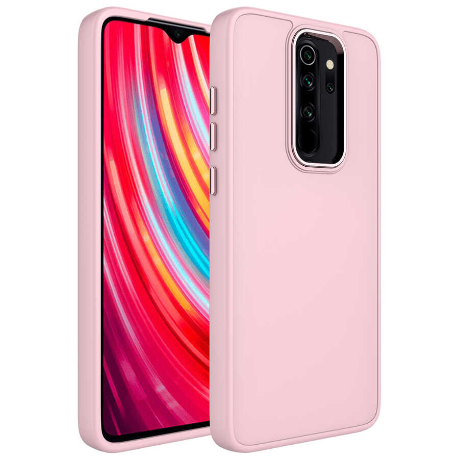 Xiaomi%20Uyumlu%20%20Redmi%20Note%208%20Pro%20Kılıf%20Metal%20Çerçeve%20ve%20Buton%20Tasarımlı%20Silikon%20Zore%20Luna%20Kapak-Pembe