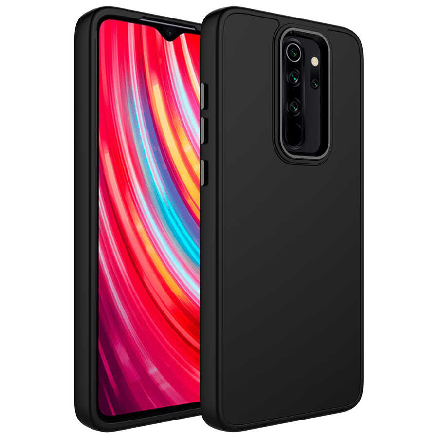 Xiaomi%20Uyumlu%20%20Redmi%20Note%208%20Pro%20Kılıf%20Metal%20Çerçeve%20ve%20Buton%20Tasarımlı%20Silikon%20Zore%20Luna%20Kapak