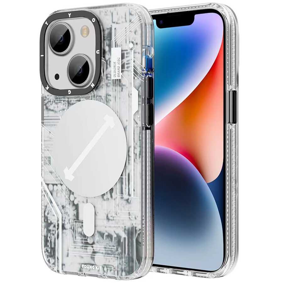 iPhone%20Uyumlu%2014%20Plus%20Kılıf%20Magsafe%20Şarj%20Özellikli%20YoungKit%20Technology%20Serisi%20Kapak-Beyaz