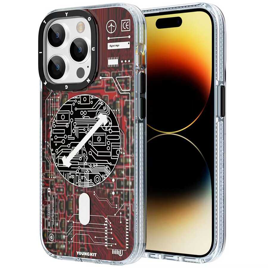 iPhone%20Uyumlu%2014%20Pro%20Max%20Kılıf%20Magsafe%20Şarj%20Özellikli%20YoungKit%20Technology%20Serisi%20Kapak-Kırmızı