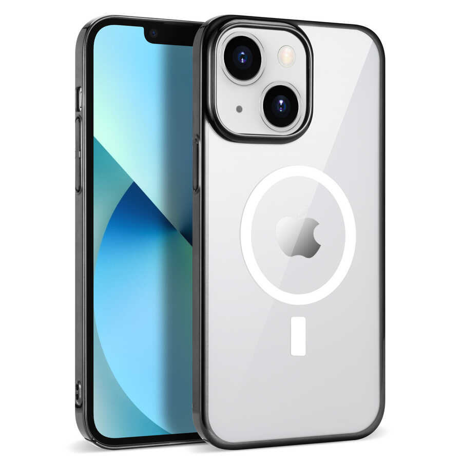 iPhone%20Uyumlu%2014%20Kılıf%20Zore%20Wireless%20Şarj%20Özellikli%20Pixel%20Magsafe%20Kapak-Siyah