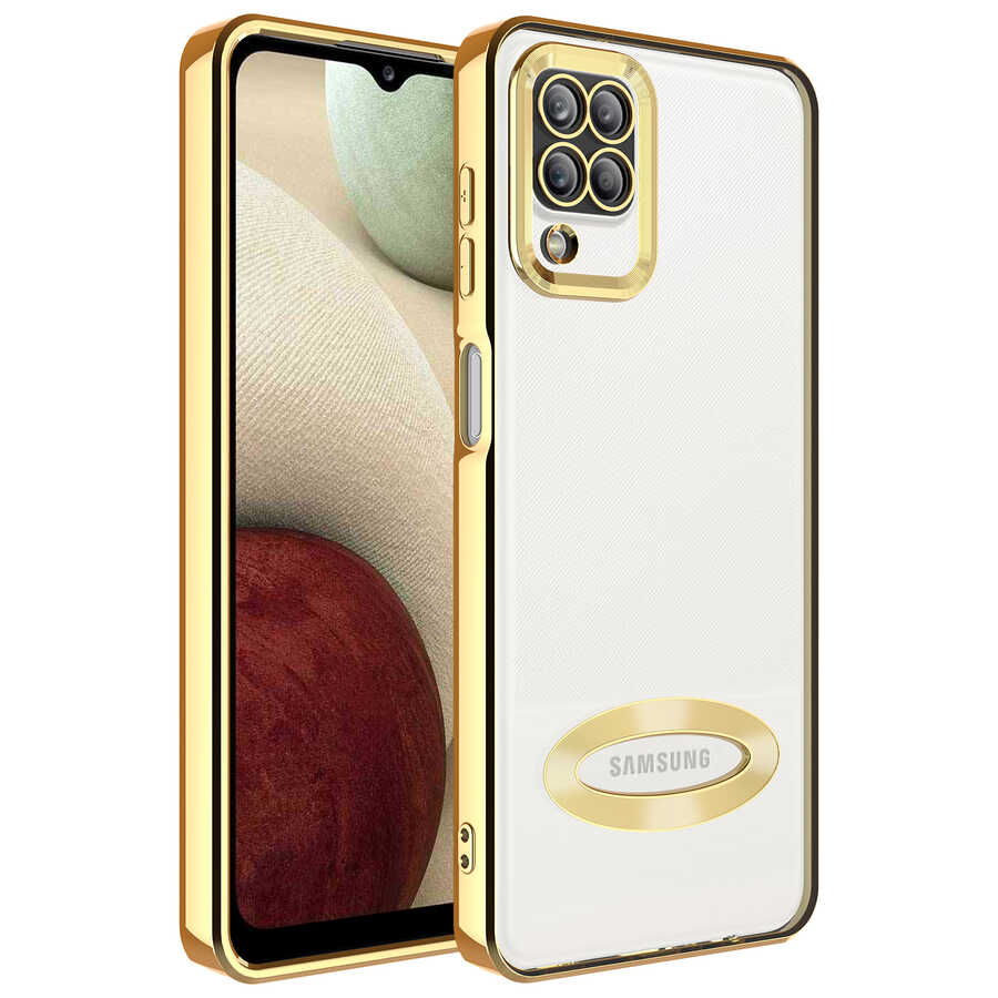 Galaxy%20Uyumlu%20A12%20Kılıf%20Kamera%20Korumalı%20Logo%20Gösteren%20Zore%20Omega%20Kapak-Gold