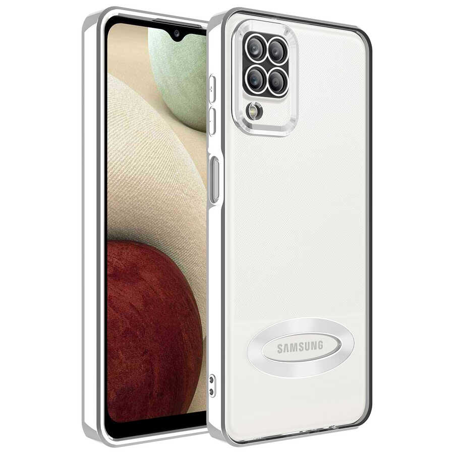 Galaxy%20Uyumlu%20A12%20Kılıf%20Kamera%20Korumalı%20Logo%20Gösteren%20Zore%20Omega%20Kapak-Gümüş