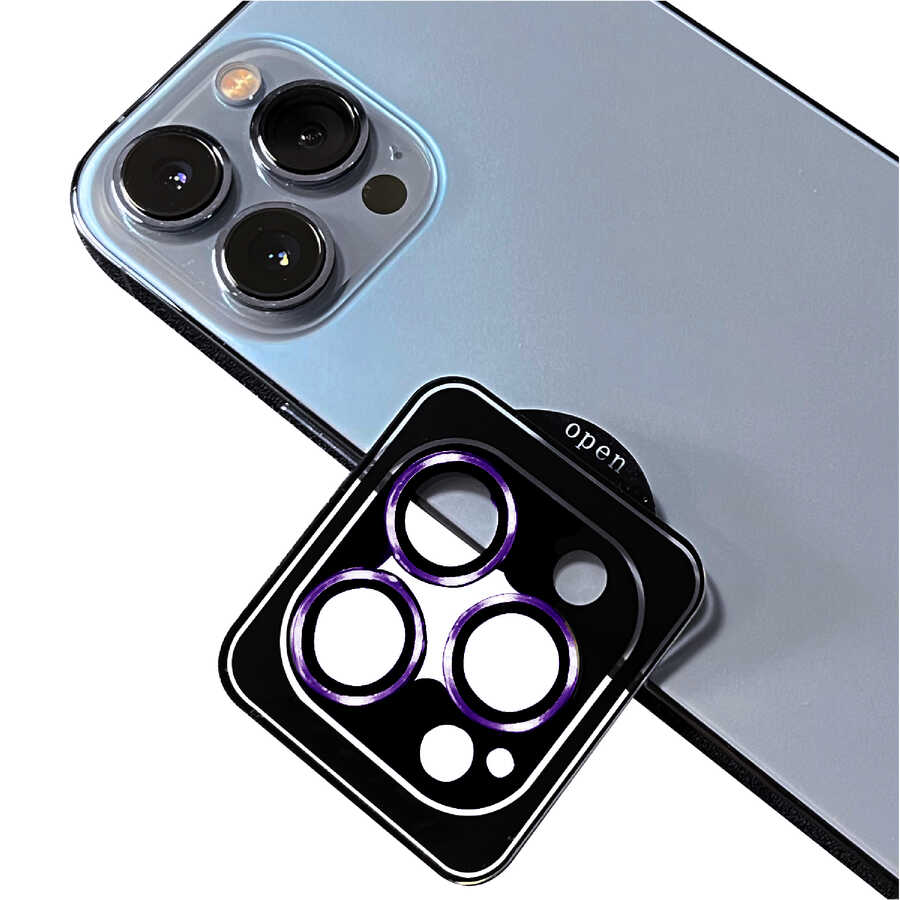 iPhone%20Uyumlu%2014%20Pro%20Zore%20CL-09%20Kamera%20Lens%20Koruyucu-Koyu%20mor