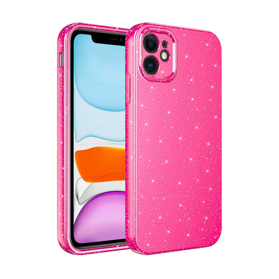 iPhone%20Uyumlu%2012%20Kılıf%20Kamera%20Korumalı%20Simli%20Lüks%20Zore%20Koton%20Kapak-Pembe%20koyu