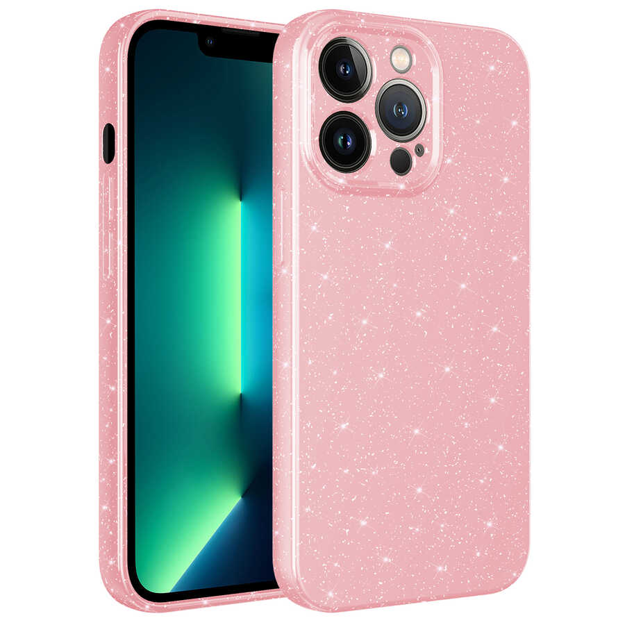 iPhone%20Uyumlu%2012%20Pro%20Kılıf%20Kamera%20Korumalı%20Simli%20Lüks%20Zore%20Koton%20Kapak-Pembe