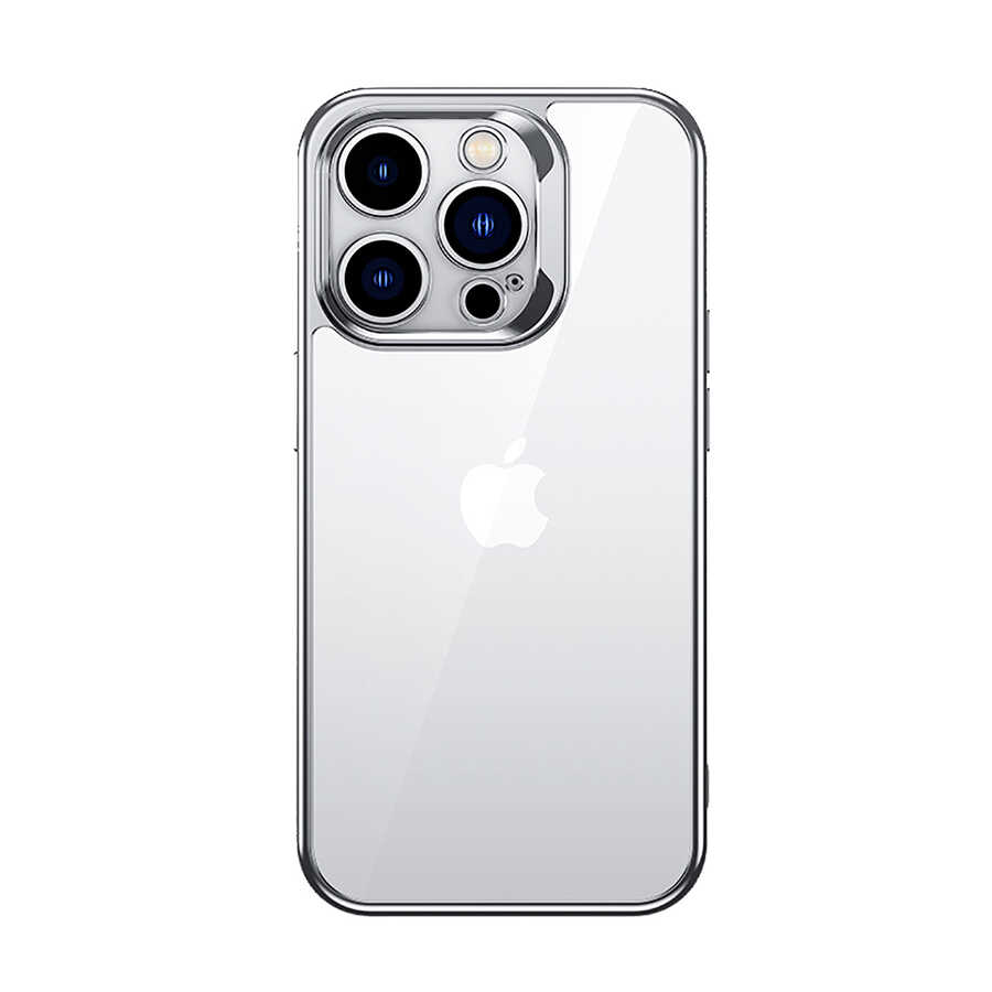 iPhone%20Uyumlu%2014%20Pro%20Kılıf%20Benks%20Electroplating%20TPU%20Kapak%20Ekran%20Koruyucu%20Hediyeli-Gümüş