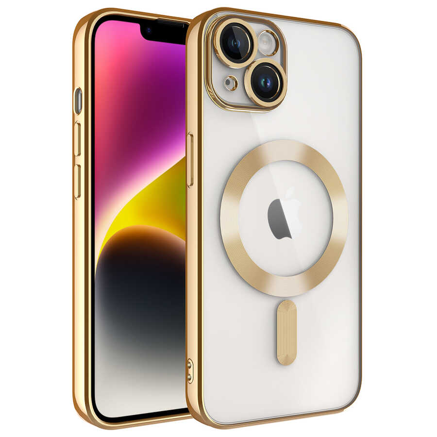 iPhone%20Uyumlu%2013%20Kılıf%20Kamera%20Korumalı%20Magsafe%20Wireless%20Şarj%20Özellikli%20Zore%20Demre%20Kapak-Gold