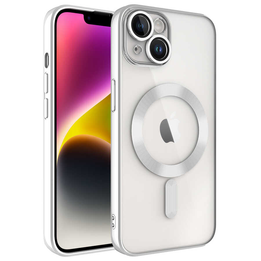 iPhone%20Uyumlu%2014%20Kılıf%20Kamera%20Korumalı%20Magsafe%20Wireless%20Şarj%20Özellikli%20Zore%20Demre%20Kapak-Gümüş