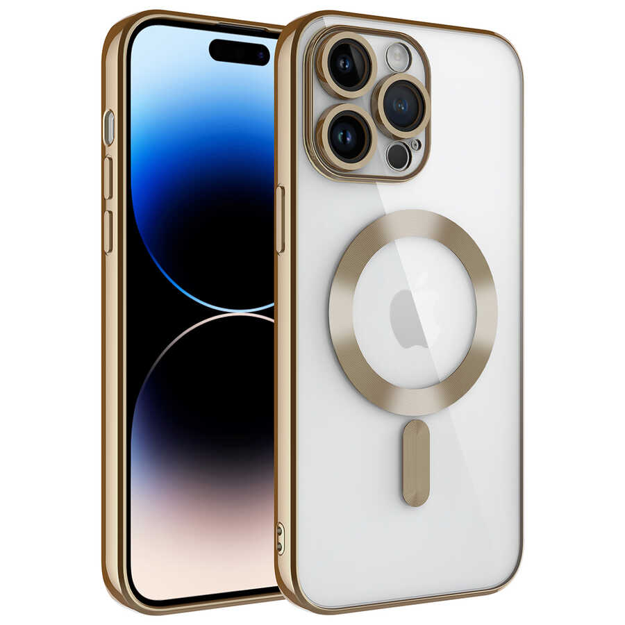 iPhone%20Uyumlu%2014%20Pro%20Max%20Kılıf%20Kamera%20Korumalı%20Magsafe%20Wireless%20Şarj%20Özellikli%20Zore%20Demre%20Kapak-Gold