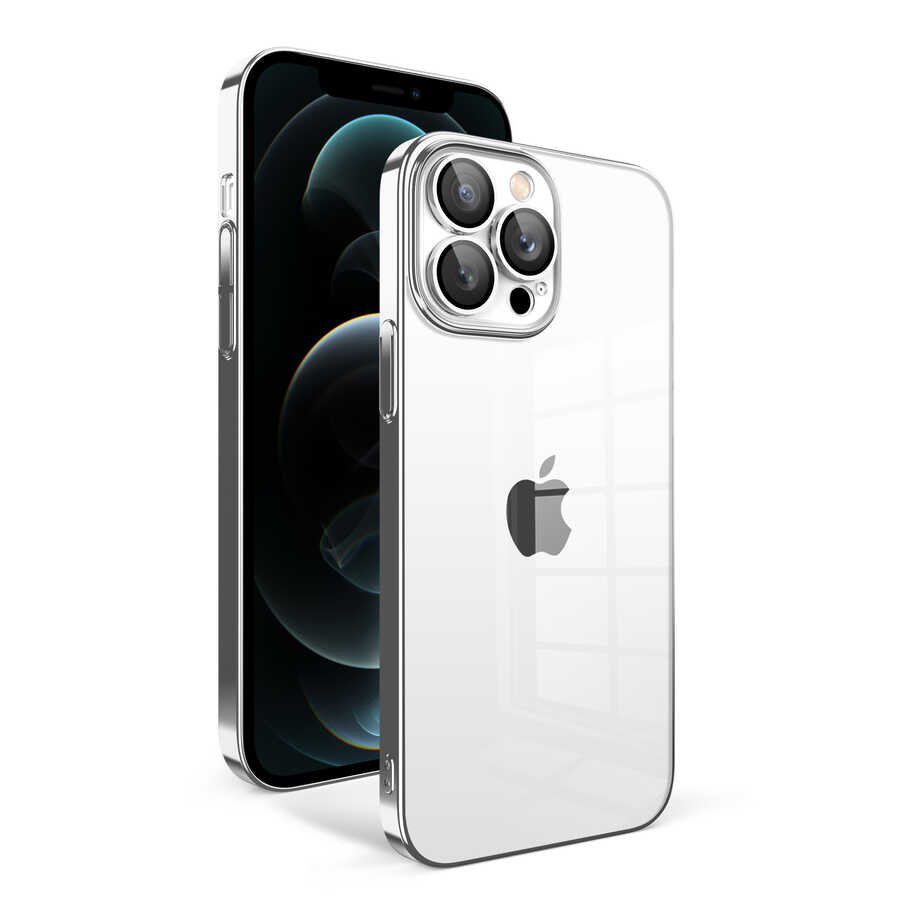 iPhone%20Uyumlu%2012%20Pro%20Max%20Kılıf%20Kamera%20Korumalı%20Renkli%20Çerçeveli%20Zore%20Garaj%20Kapak-Gümüş