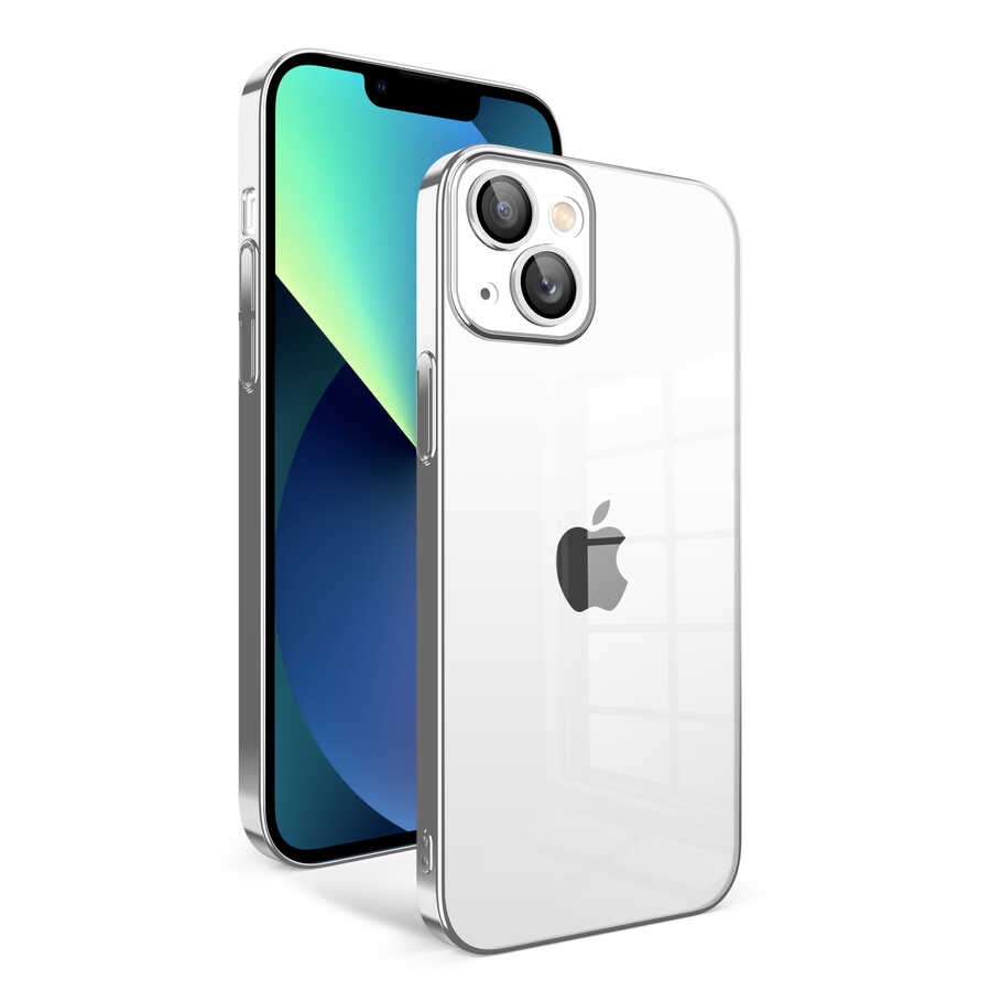 iPhone%20Uyumlu%2013%20Kılıf%20Kamera%20Korumalı%20Renkli%20Çerçeveli%20Zore%20Garaj%20Kapak-Gümüş