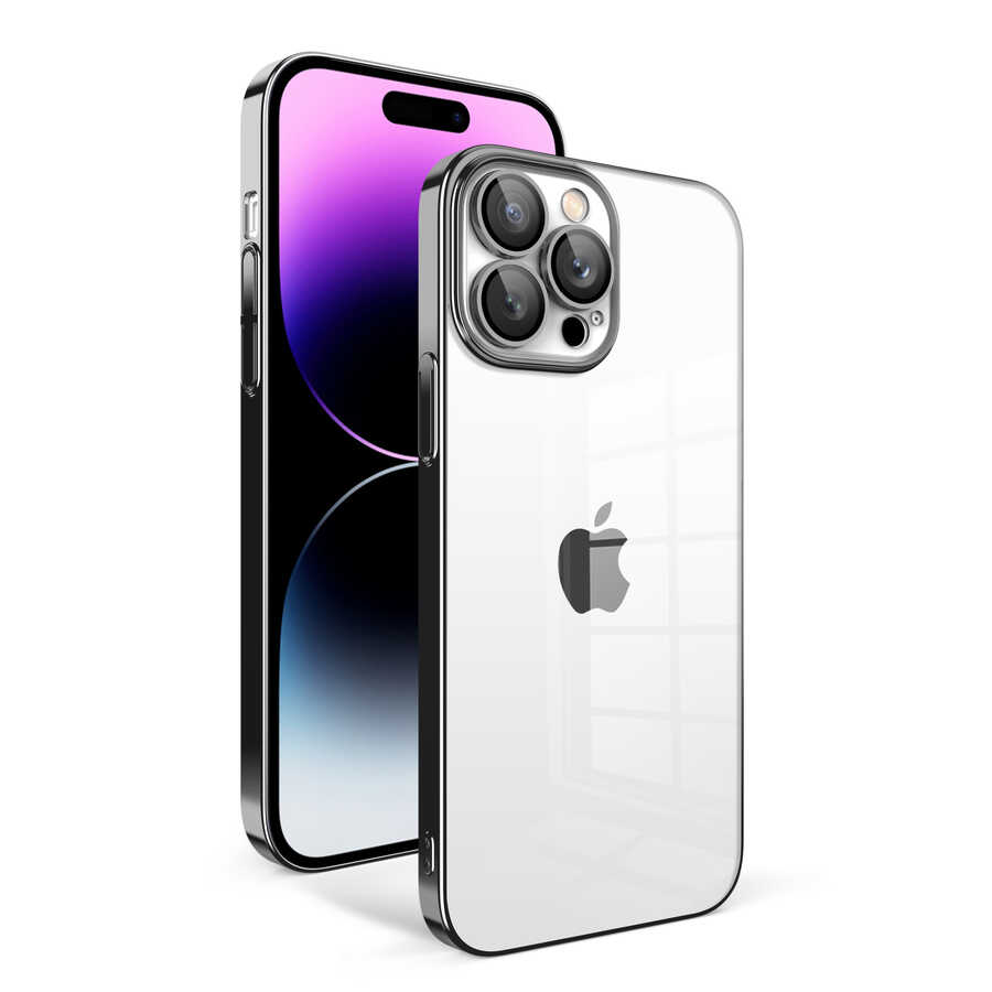 iPhone%20Uyumlu%2014%20Pro%20Max%20Kılıf%20Kamera%20Korumalı%20Renkli%20Çerçeveli%20Zore%20Garaj%20Kapak-Siyah