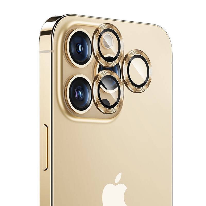 iPhone%20Uyumlu%2014%20Pro%20Benks%20DR%20Safir%20Kamera%20Lens%20Koruyucu-Gold