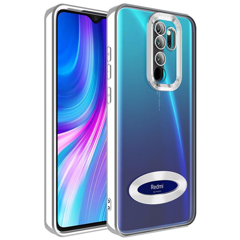 Xiaomi%20Uyumlu%20%20Redmi%20Note%208%20Pro%20Kılıf%20Kamera%20Korumalı%20Logo%20Gösteren%20Zore%20Omega%20Kapak-Gümüş