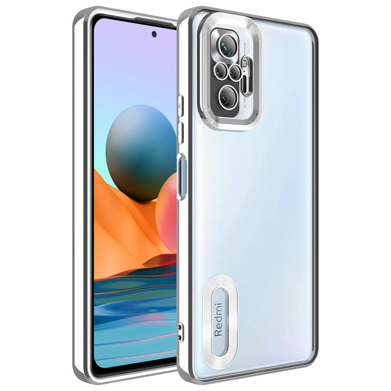 Xiaomi%20Uyumlu%20%20Redmi%20Note%2010%20Pro%20Kılıf%20Kamera%20Korumalı%20Logo%20Gösteren%20Zore%20Omega%20Kapak-Gümüş