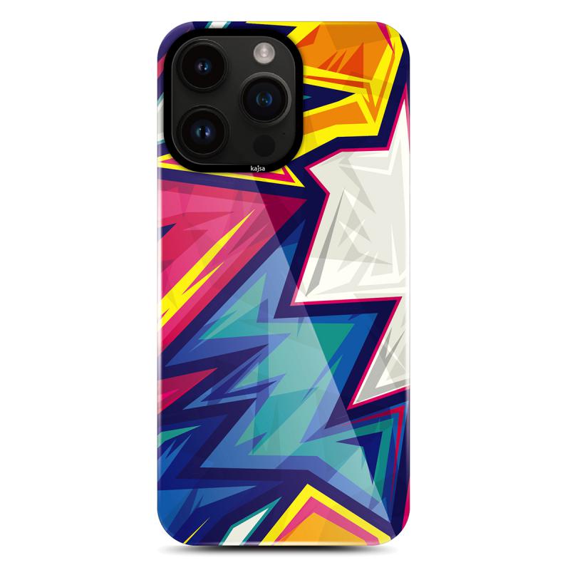 iPhone%20Uyumlu%2014%20Pro%20Kılıf%20HD%20Desenli%20Kajsa%20Shield%20Plus%20Grafiti%20Serisi%20Kapak-Mavi