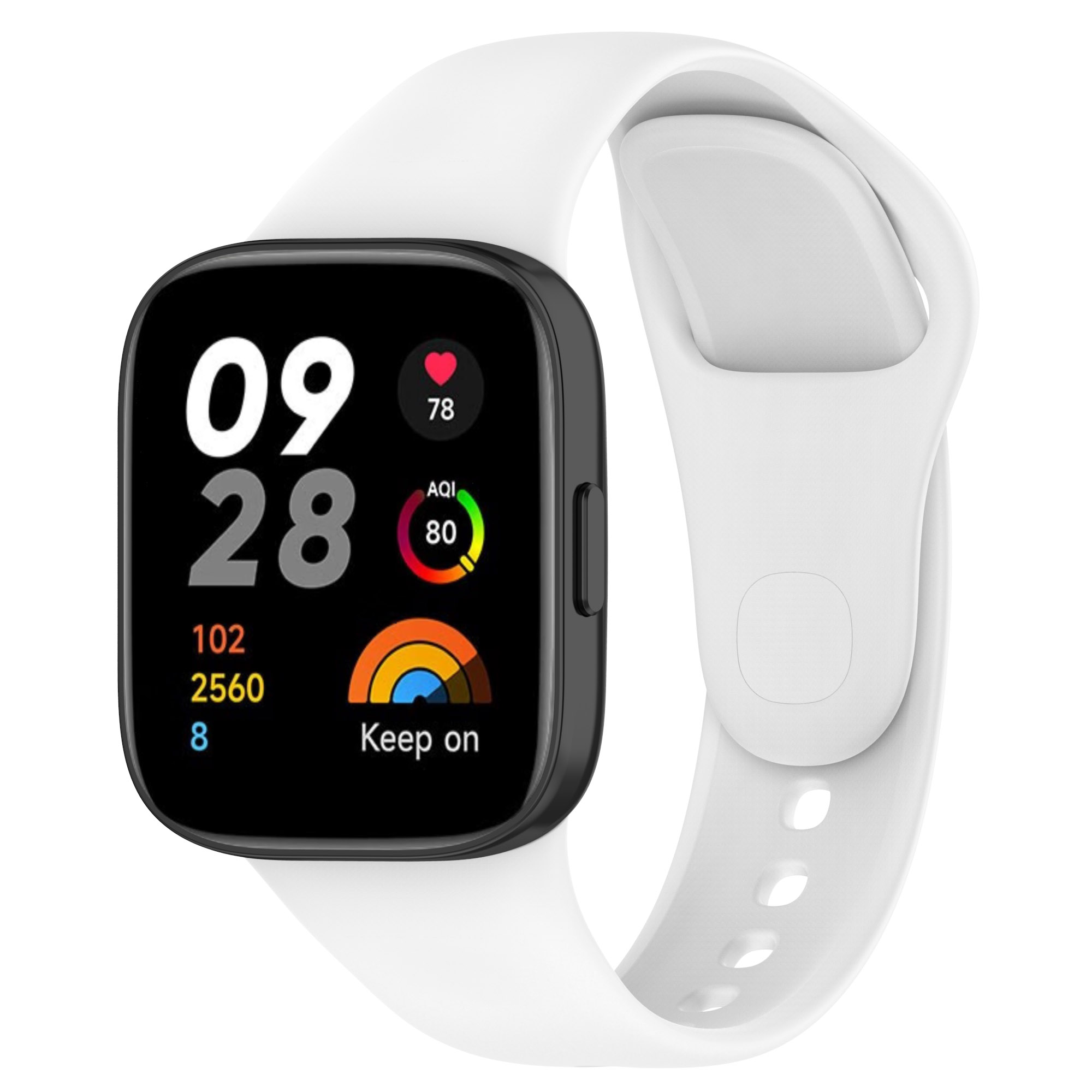 Xiaomi%20Uyumlu%20%20Redmi%20Watch%203%20Zore%20KRD-81%20Silikon%20Kordon-Beyaz