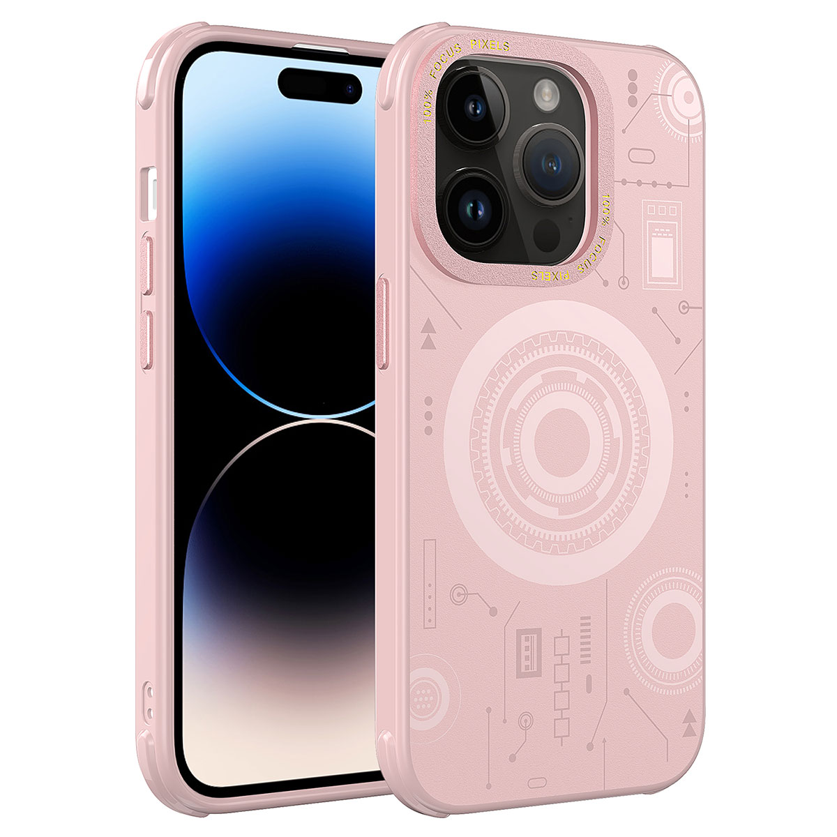 iPhone%20Uyumlu%2014%20Pro%20Max%20Kılıf%20Zore%20Wireless%20Şarj%20Özellikli%20Desenli%20Hot%20Kapak-Rose%20gold