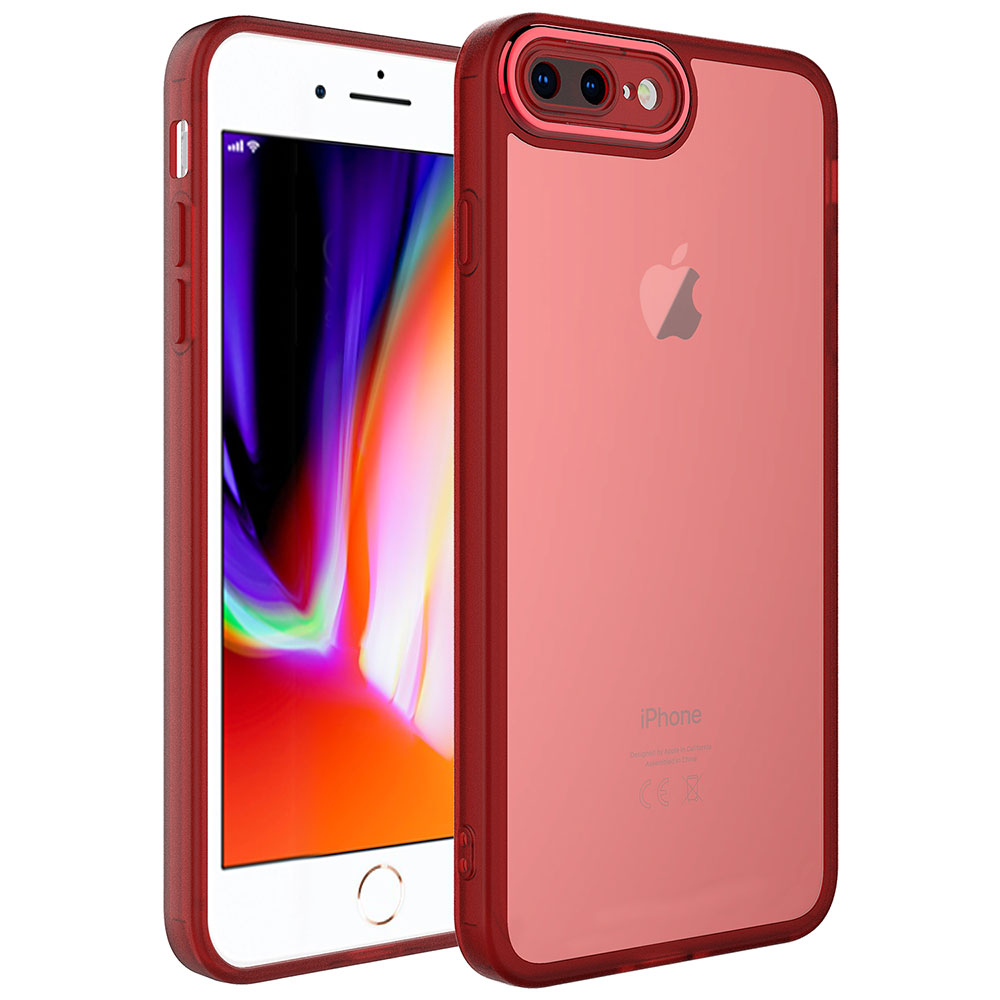 iPhone%20Uyumlu%207%20Plus%20Kılıf%20Kamera%20Korumalı%20Transparan%20Zore%20Post%20Kapak-Kırmızı