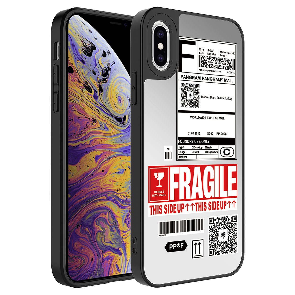 iPhone%20Uyumlu%20X%20Kılıf%20Aynalı%20Desenli%20Kamera%20Korumalı%20Parlak%20Zore%20Mirror%20Kapak-Fragile