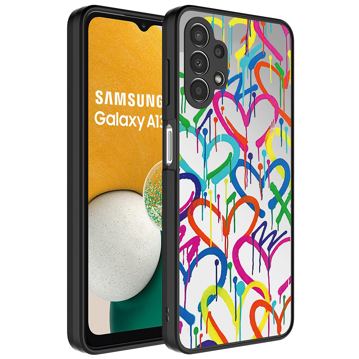 Galaxy%20Uyumlu%20A13%204G%20Kılıf%20Aynalı%20Desenli%20Kamera%20Korumalı%20Parlak%20Zore%20Mirror%20Kapak-Kalp