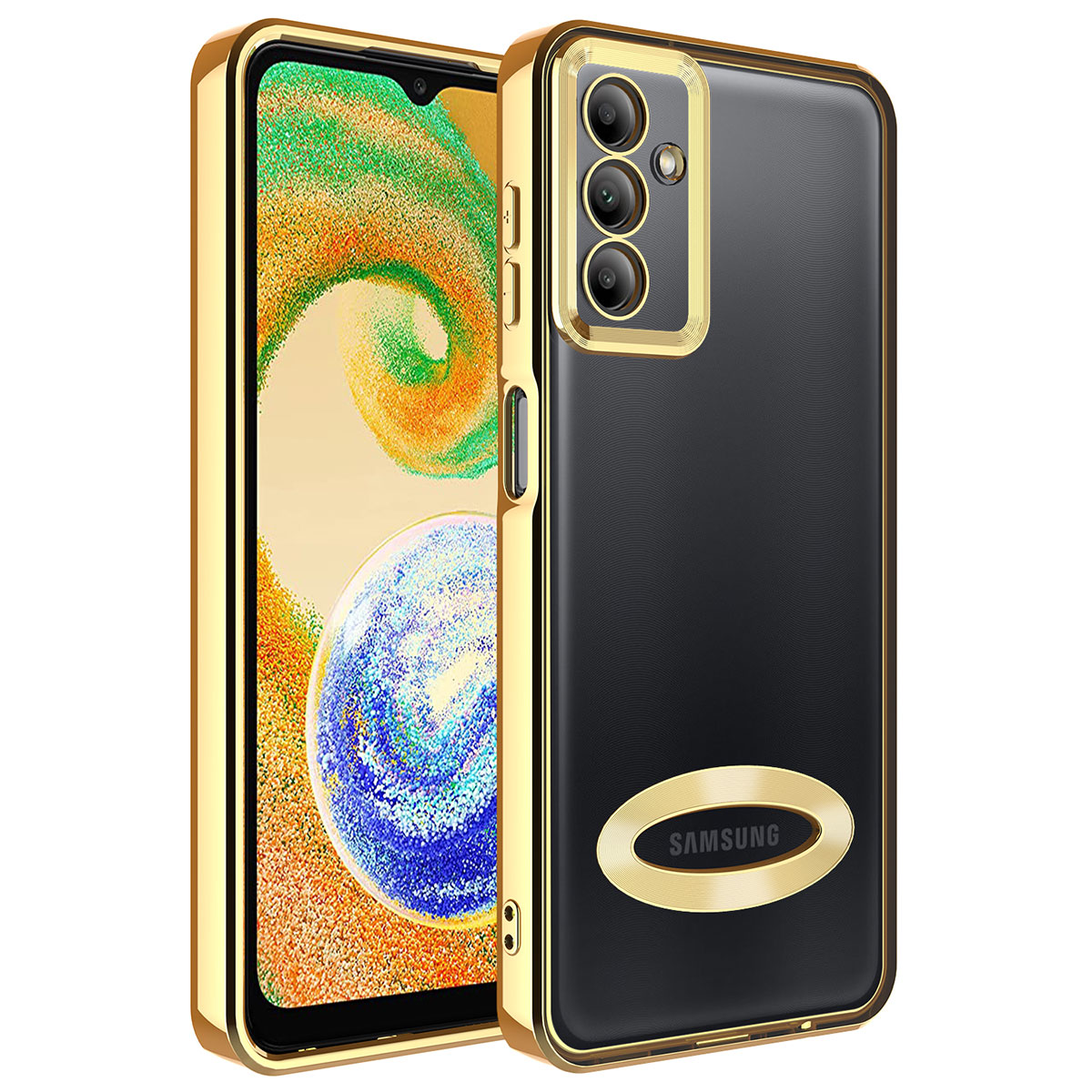 Galaxy%20Uyumlu%20A14%20Kılıf%20Kamera%20Korumalı%20Logo%20Gösteren%20Zore%20Omega%20Kapak-Gold