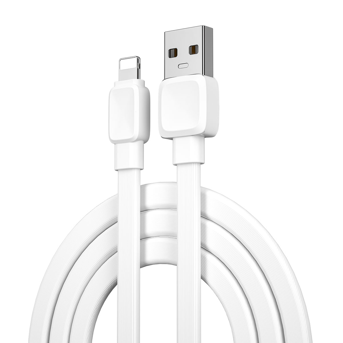 Wiwu%20Bravo%20Wİ-C003%20Yassı%20Tasarım%20Lightning%20Usb%20Kablo%201M-Beyaz