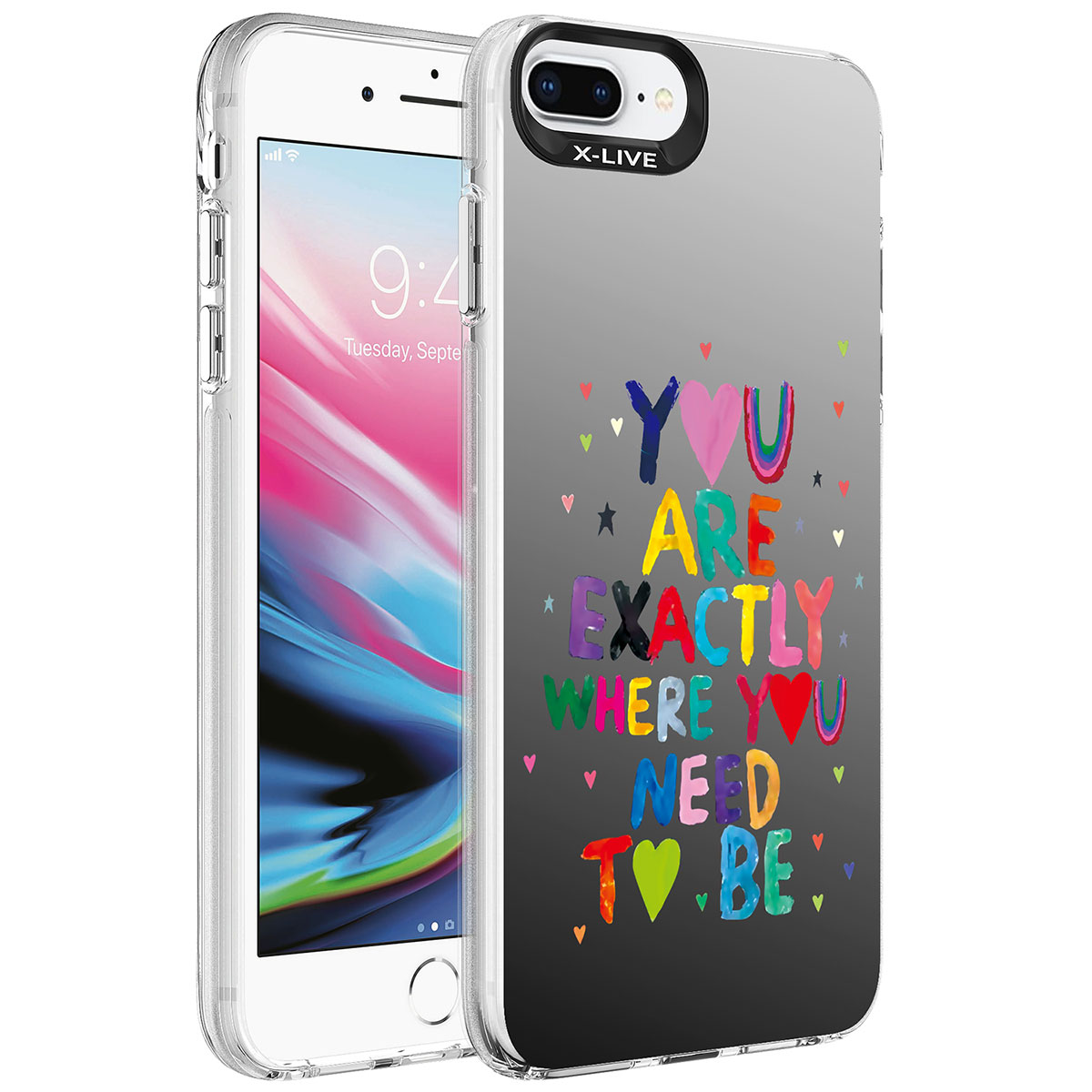 iPhone%20Uyumlu%207%20Plus%20Kılıf%20Desenli%20Zore%20Silver%20Sert%20Kapak-You