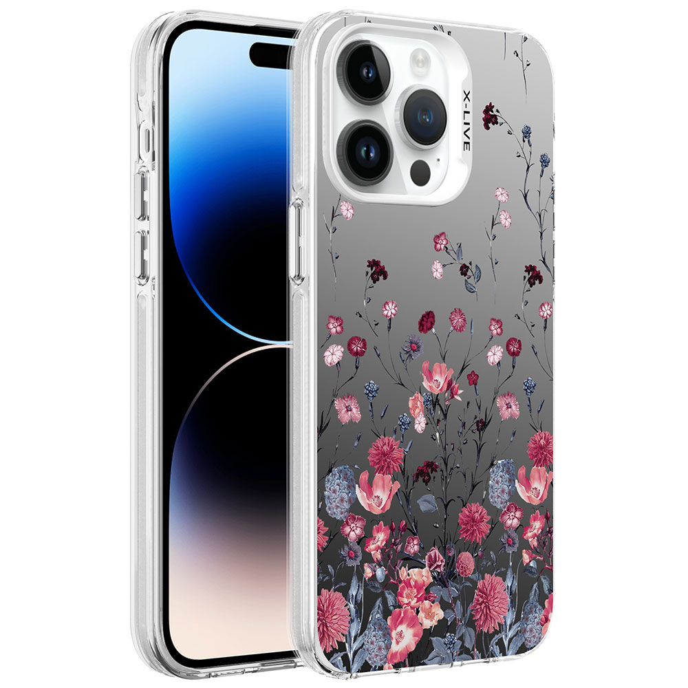 iPhone%20Uyumlu%2014%20Pro%20Max%20Kılıf%20Desenli%20Zore%20Silver%20Sert%20Kapak-Çiçek