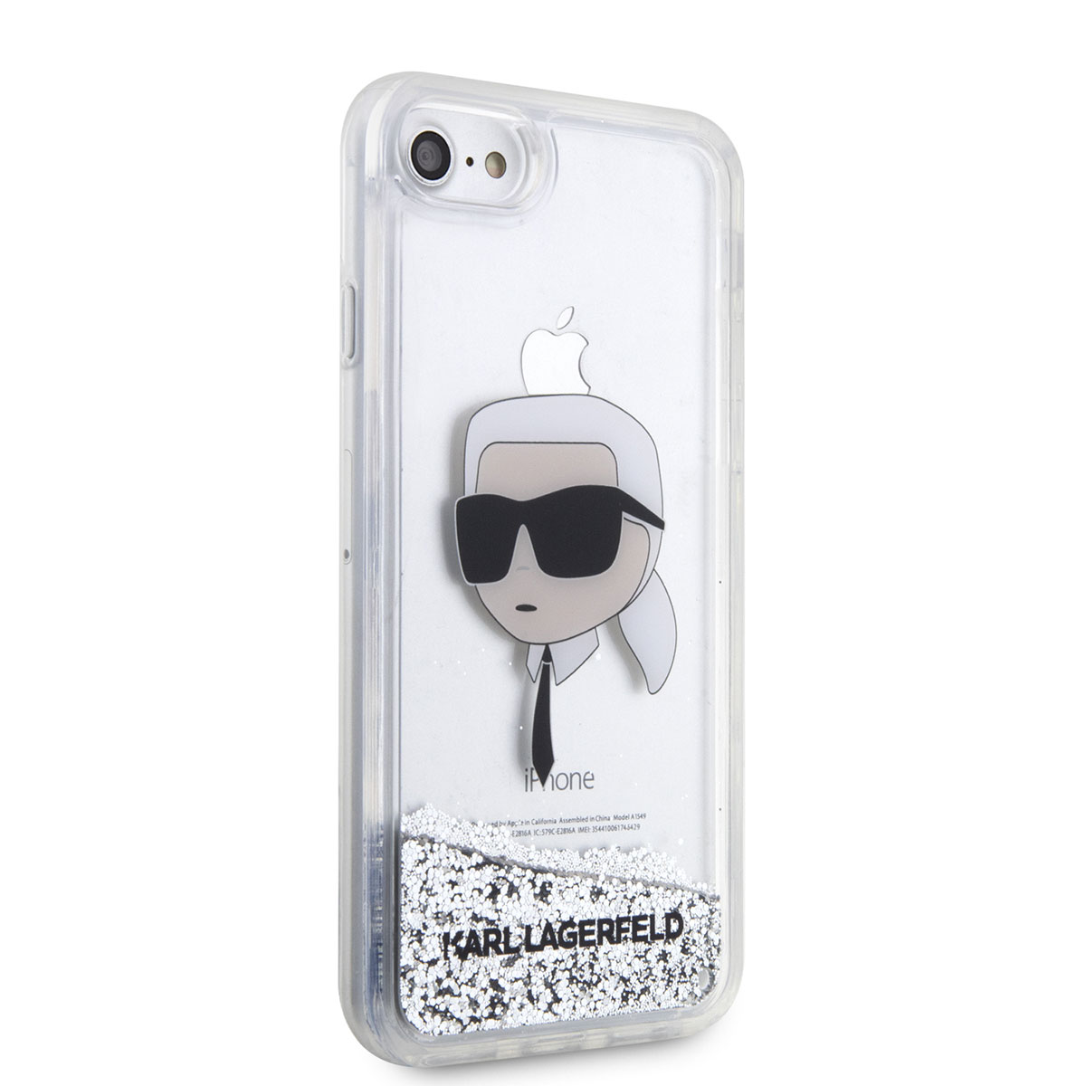 iPhone%20Uyumlu%207%20Kılıf%20Karl%20Lagerfeld%20Sıvılı%20Simli%20Karl%20Head%20Dizayn%20Kapak